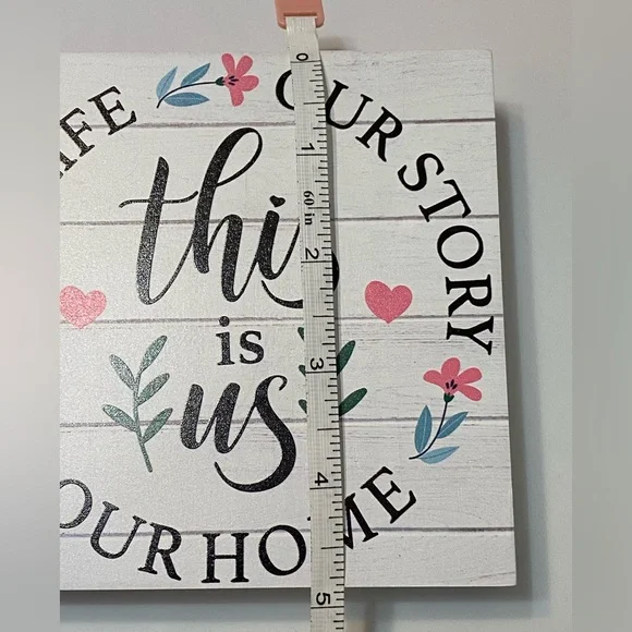 Decorative Wall Sign with Pink and Green Accents - Picture 2 of 3